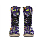 Cute Dino Halloween Pattern Print Winter Boots