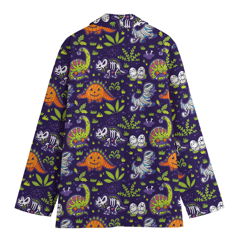 Cute Dino Halloween Pattern Print Women's Blazer