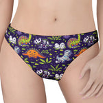 Cute Dino Halloween Pattern Print Women's Thong