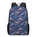 Cute Dino Leaves And Flowers Print 17 Inch Backpack