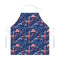 Cute Dino Leaves And Flowers Print Adjustable Apron