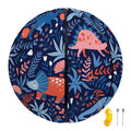 Cute Dino Leaves And Flowers Print Basketball
