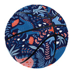 Cute Dino Leaves And Flowers Print Basketball