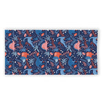 Cute Dino Leaves And Flowers Print Beach Towel