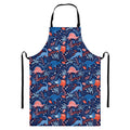 Cute Dino Leaves And Flowers Print Bib Apron With Pocket