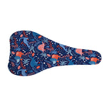 Cute Dino Leaves And Flowers Print Bicycle Seat Cover
