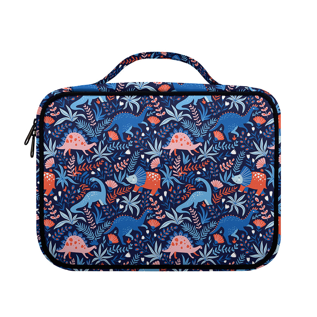 Cute Dino Leaves And Flowers Print Briefcase Bible Bag