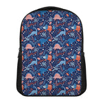 Cute Dino Leaves And Flowers Print Casual Backpack