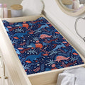 Cute Dino Leaves And Flowers Print Changing Pad Cover