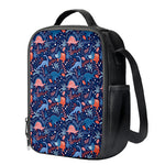 Cute Dino Leaves And Flowers Print Crossbody Lunch Bag