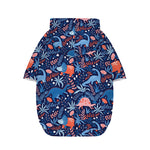 Cute Dino Leaves And Flowers Print Dog Zip Up Hoodie