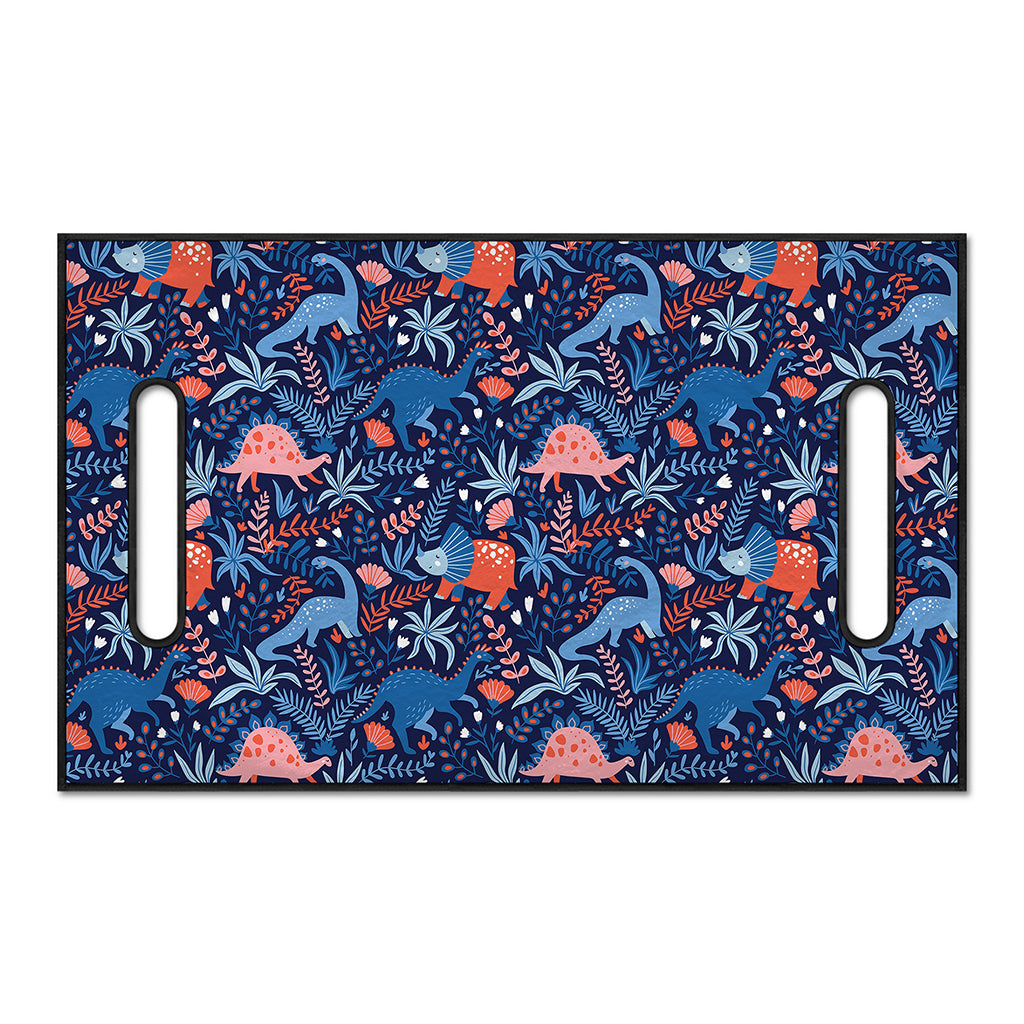 Cute Dino Leaves And Flowers Print Golf Cart Seat Cover