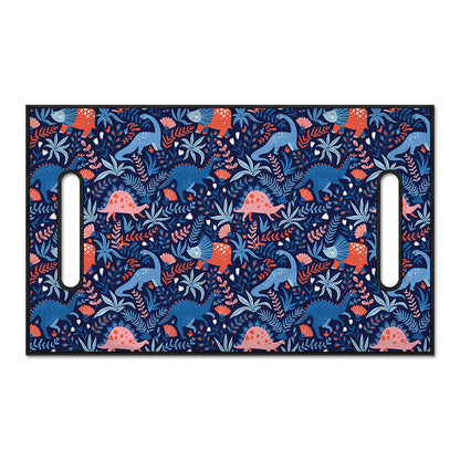 Cute Dino Leaves And Flowers Print Golf Cart Seat Cover