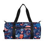 Cute Dino Leaves And Flowers Print Gym Bag