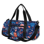 Cute Dino Leaves And Flowers Print Gym Bag