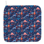 Cute Dino Leaves And Flowers Print Hand Towel