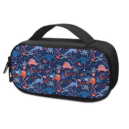 Cute Dino Leaves And Flowers Print Insulin Cooler Travel Case