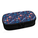 Cute Dino Leaves And Flowers Print Insulin Cooler Travel Case