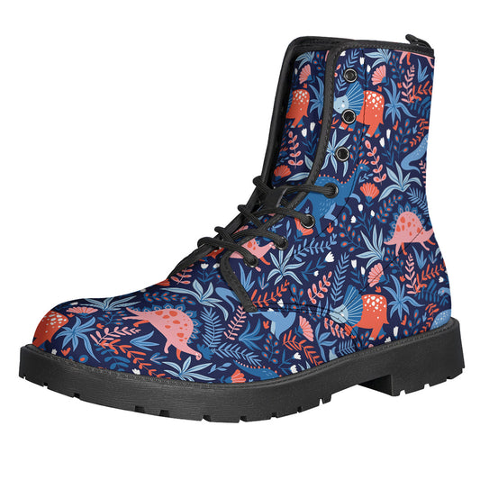 Cute Dino Leaves And Flowers Print Backpack
