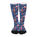 Cute Dino Leaves And Flowers Print Long Socks