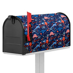Cute Dino Leaves And Flowers Print Mailbox Cover