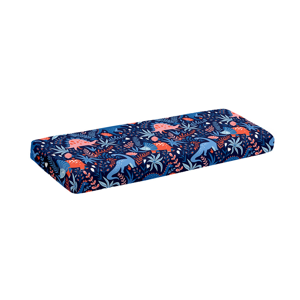 Cute Dino Leaves And Flowers Print Piano Keyboard Cover
