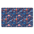 Cute Dino Leaves And Flowers Print Polyester Doormat