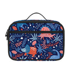 Cute Dino Leaves And Flowers Print Portable Lunch Bag