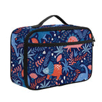 Cute Dino Leaves And Flowers Print Portable Lunch Bag
