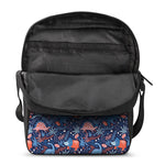 Cute Dino Leaves And Flowers Print Rectangular Crossbody Bag