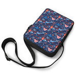 Cute Dino Leaves And Flowers Print Rectangular Crossbody Bag