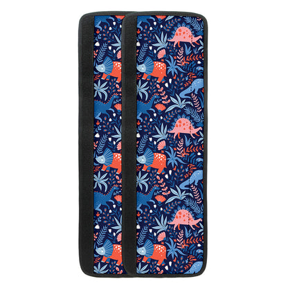Cute Dino Leaves And Flowers Print Refrigerator Handle Covers