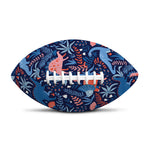 Cute Dino Leaves And Flowers Print Rugby Ball