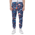 Cute Dino Leaves And Flowers Print Joggers