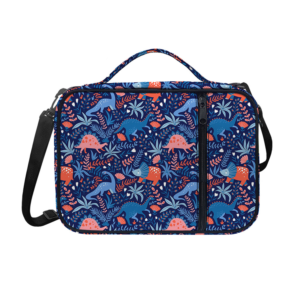 Cute Dino Leaves And Flowers Print Shoulder Strap Bible Bag