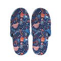 Cute Dino Leaves And Flowers Print Slippers