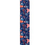 Cute Dino Leaves And Flowers Print Table Runner