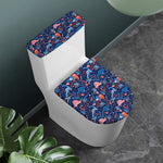 Cute Dino Leaves And Flowers Print Toilet Lid And Tank Cover Set