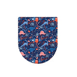 Cute Dino Leaves And Flowers Print Toilet Lid Cover