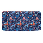 Cute Dino Leaves And Flowers Print Towel