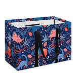 Cute Dino Leaves And Flowers Print Utility Tote Bag