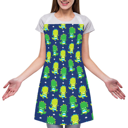 Cute Dino T-Rex Pattern Print Adjustable Apron