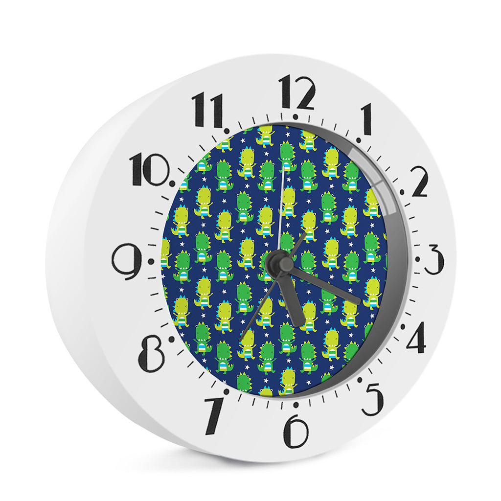 Cute Dino T-Rex Pattern Print Alarm Clock