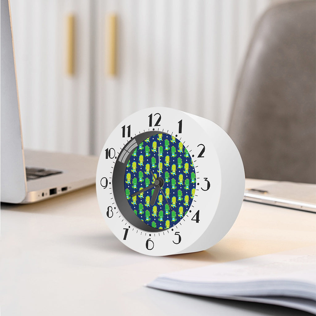 Cute Dino T-Rex Pattern Print Alarm Clock