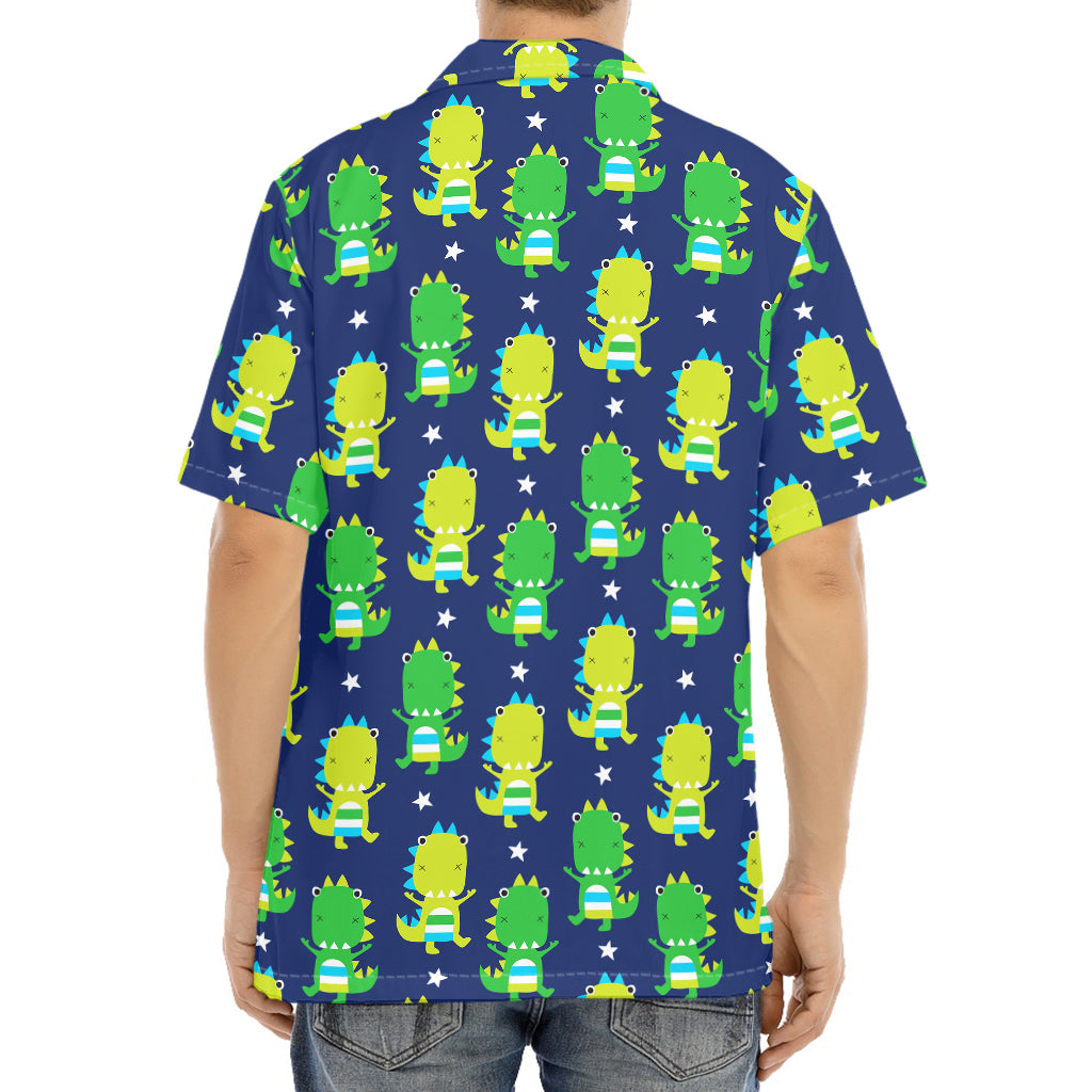 Cute Dino T-Rex Pattern Print Aloha Shirt