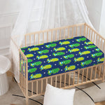 Cute Dino T-Rex Pattern Print Baby Crib Sheet