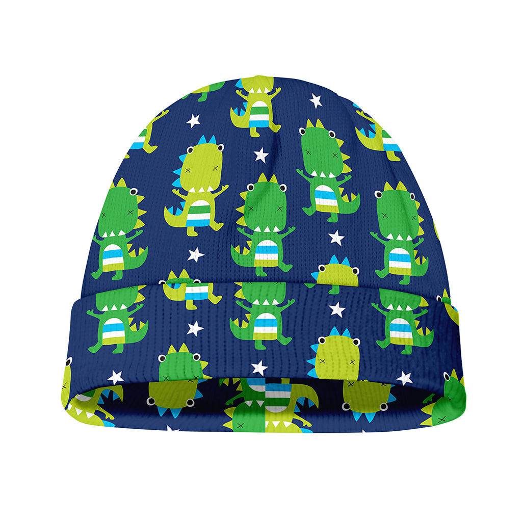 Cute Dino T-Rex Pattern Print Beanie