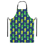 Cute Dino T-Rex Pattern Print Bib Apron With Pocket