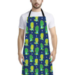 Cute Dino T-Rex Pattern Print Bib Apron With Pocket