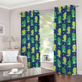 Cute Dino T-Rex Pattern Print Dimout Grommet Curtains